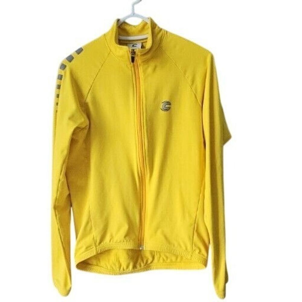 Cannondale Vintage Yellow Zip Cycling Jacket Size Large‎ USA made Biking 90s Y2K